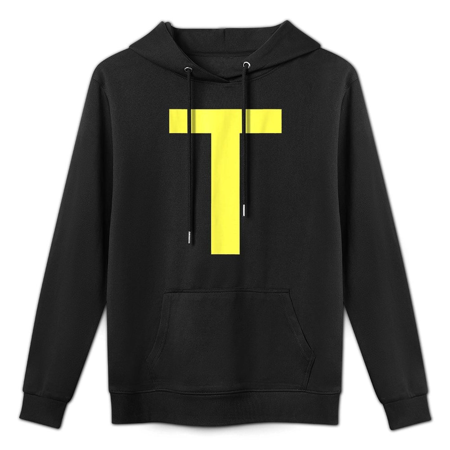 Letter T in Yellow on Green Costume Halloween Party Customizable Surface Hoodie