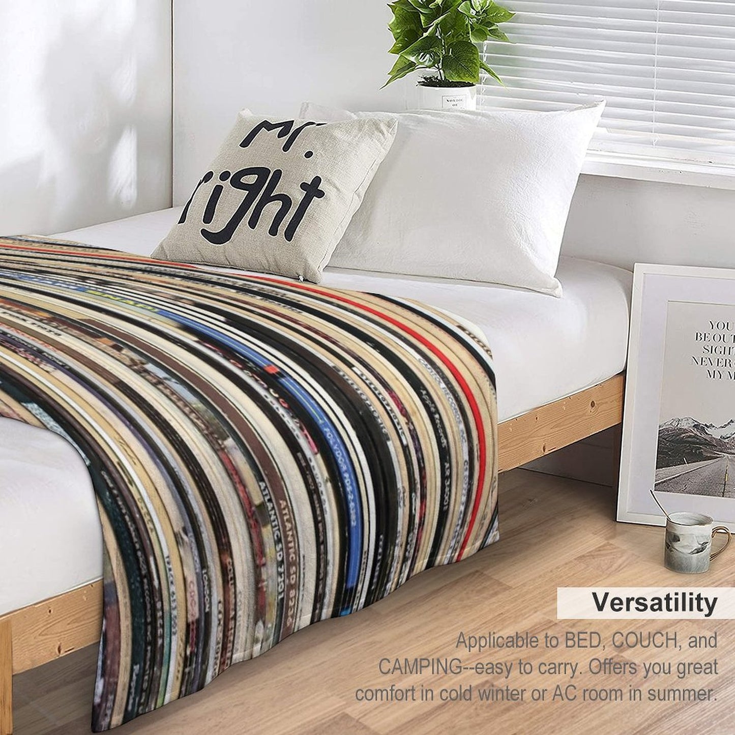Classic Rock Vinyl Records Throw Blanket