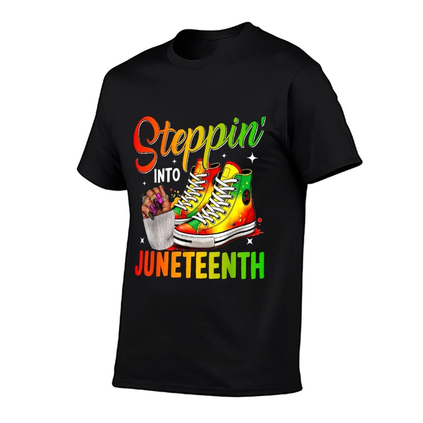 Juneteenths Women Stepping Into Juneteenth Black Girls Oversized Silhouette T-Shirt