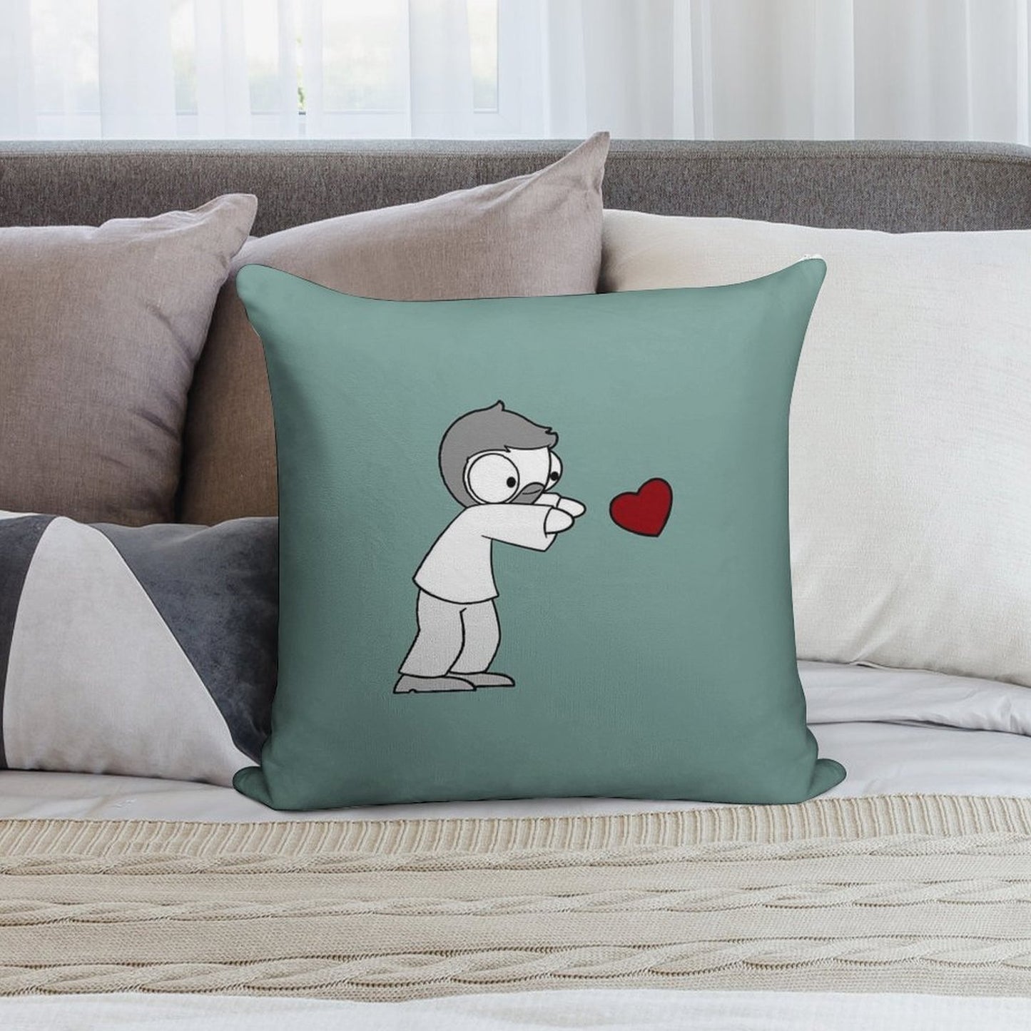 John Hearts Soft Washable Throw Pillow