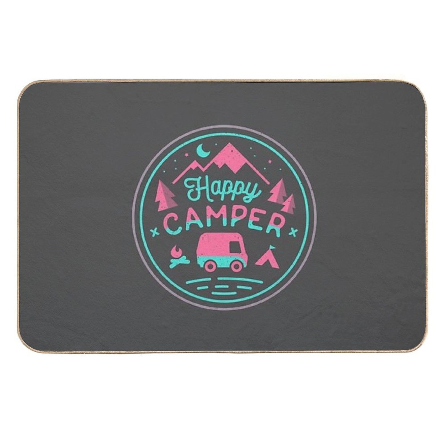 Happy Camper Soft-top Long-Lasting Bath Mat