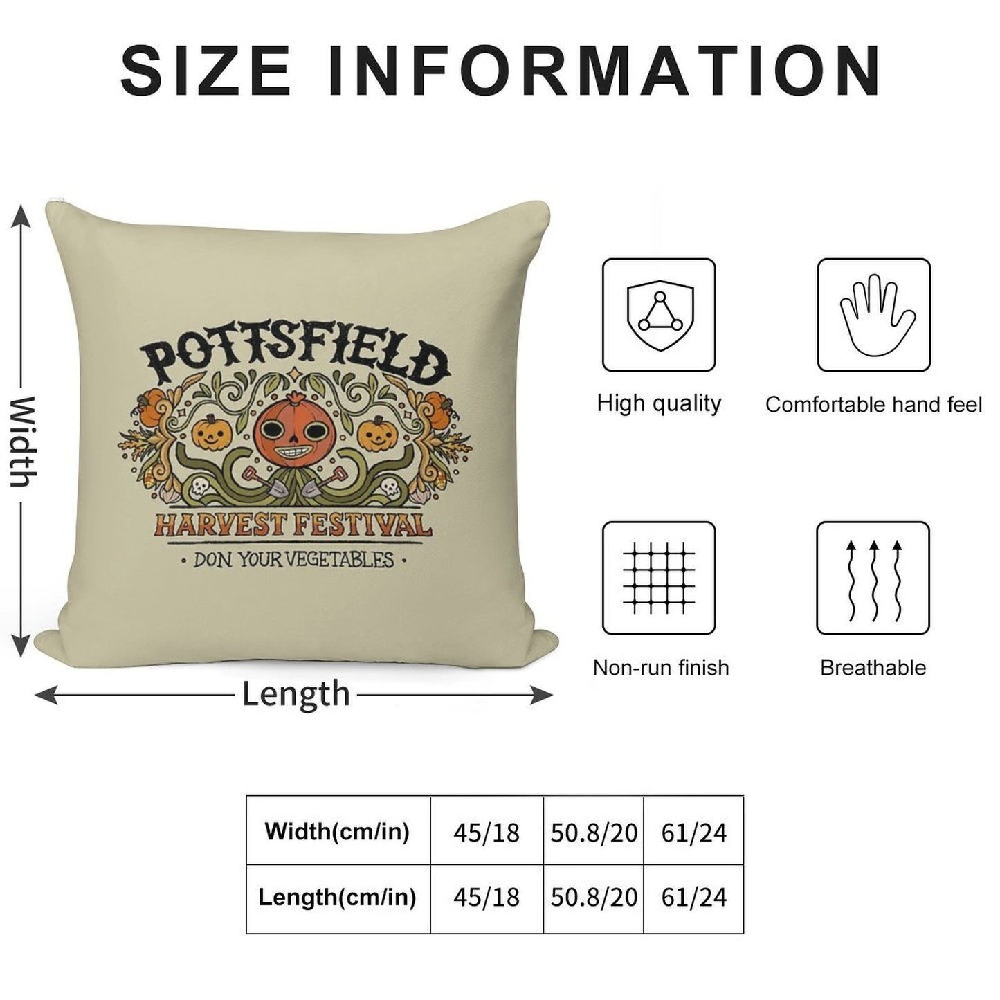 Pottsfield Harvest Festival Soft Ultra-Soft Texture Throw Pillow