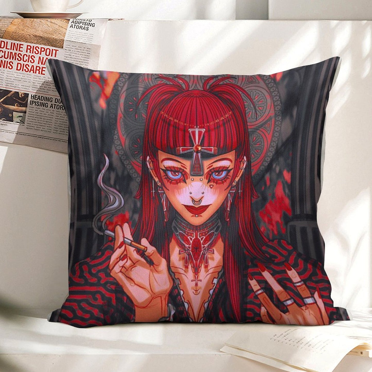 Darkness Linen Throw Pillow Cover