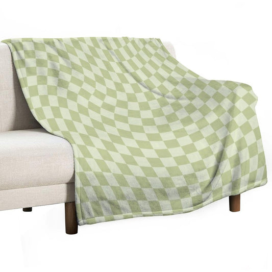 Trippy Swirl Green Throw Blanket