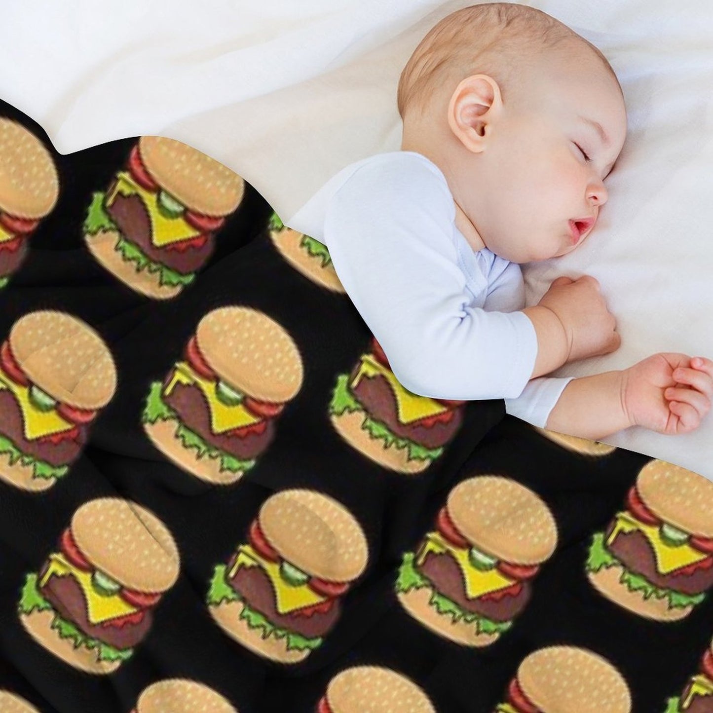 Cheeseburger Pattern Throw Blanket
