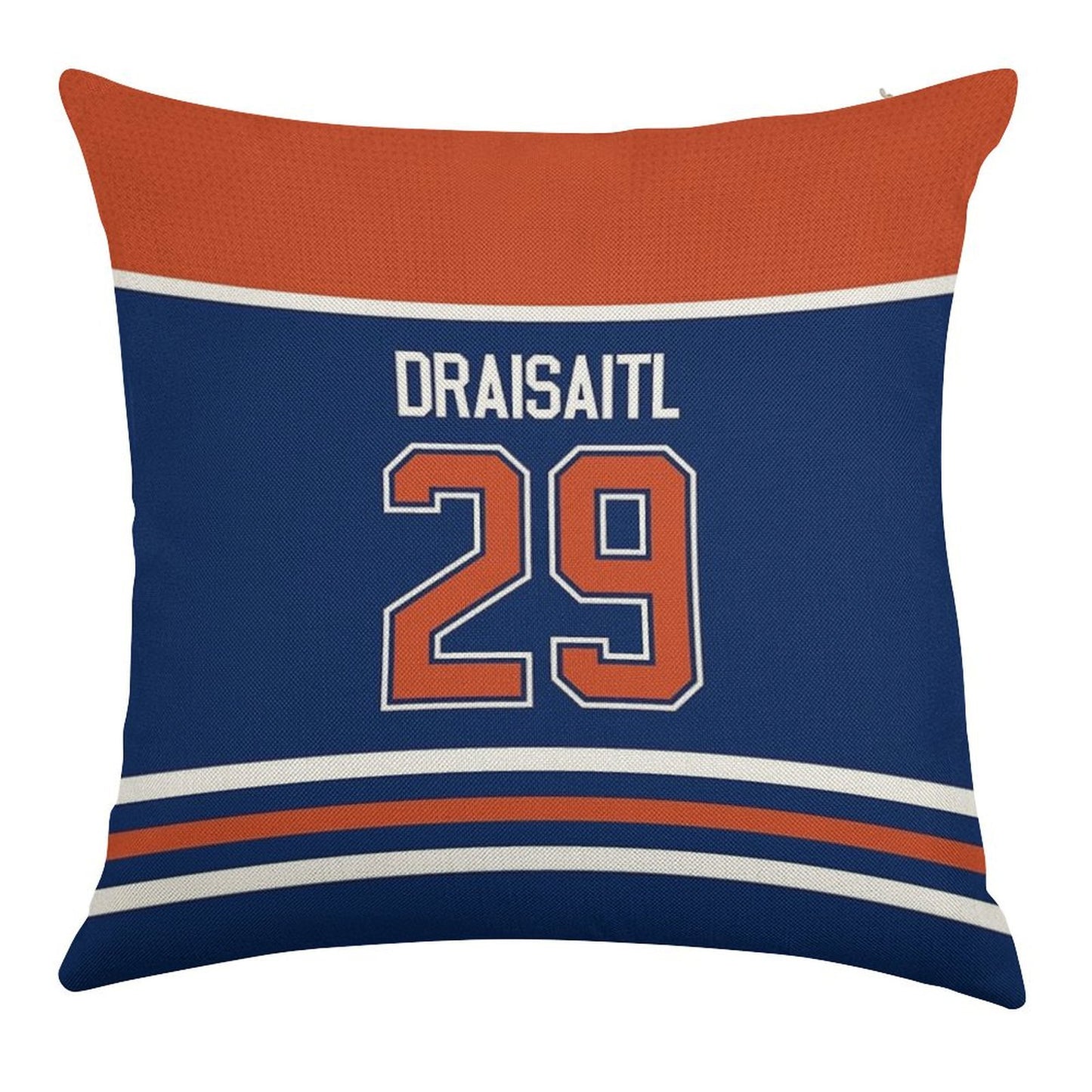 Edmonton Oilers Leon Draisaitl Home Jersey Back Phone Case Linen Throw Pillow Cover
