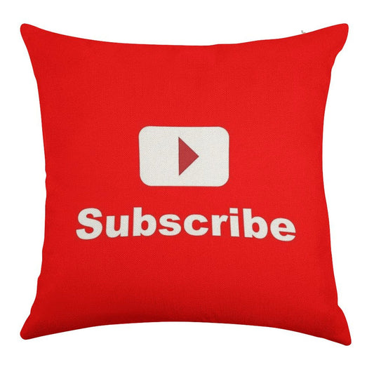 Youtube Channel Subscribe Linen Throw Pillow Cover