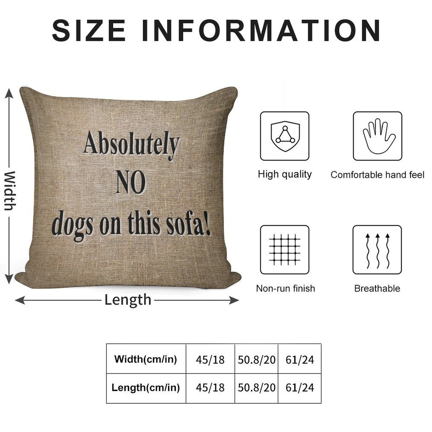 No Dogs on Sofa Soft Home Decor Throw Pillow