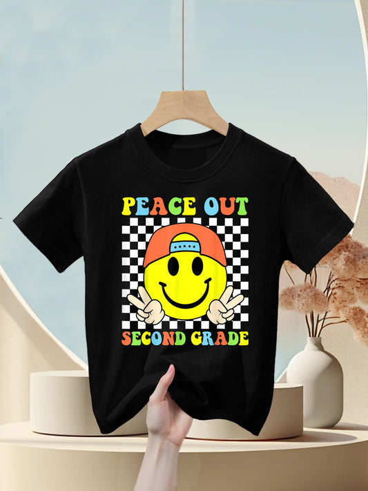 Peace Out 2nd Grade Boys Kid Graduation Last Day Of School Kids T-Shirt
