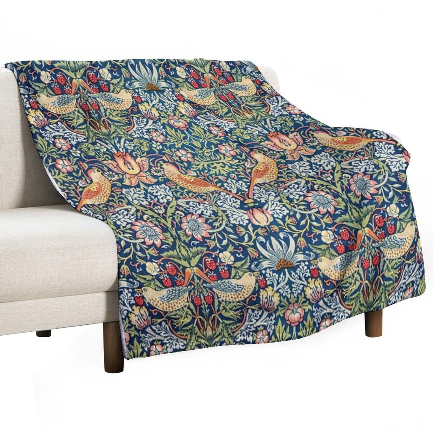 Strawberry Thief Throw Blanket