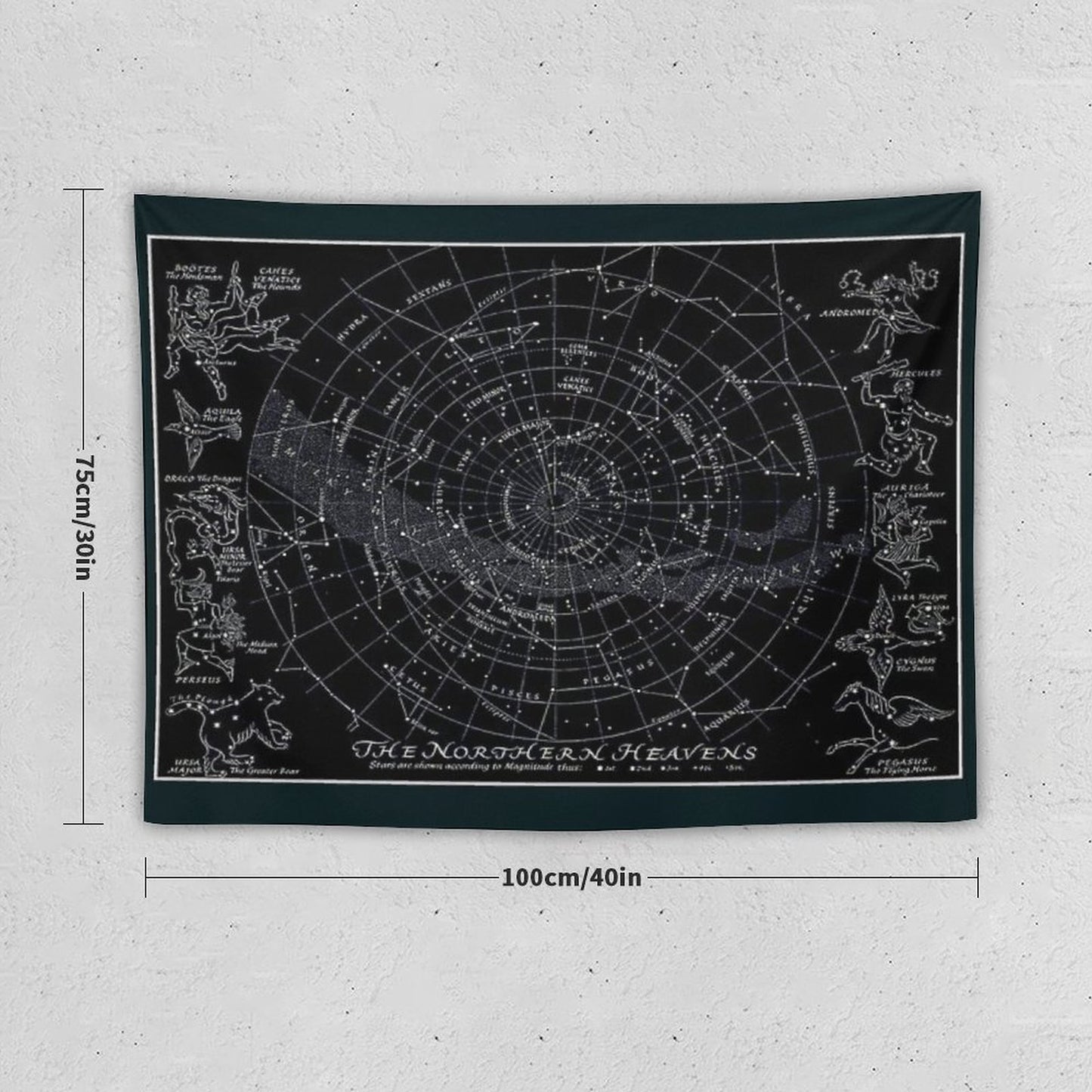 THE NORTHERN HEAVENS Vintage Star Map Print Tapestry
