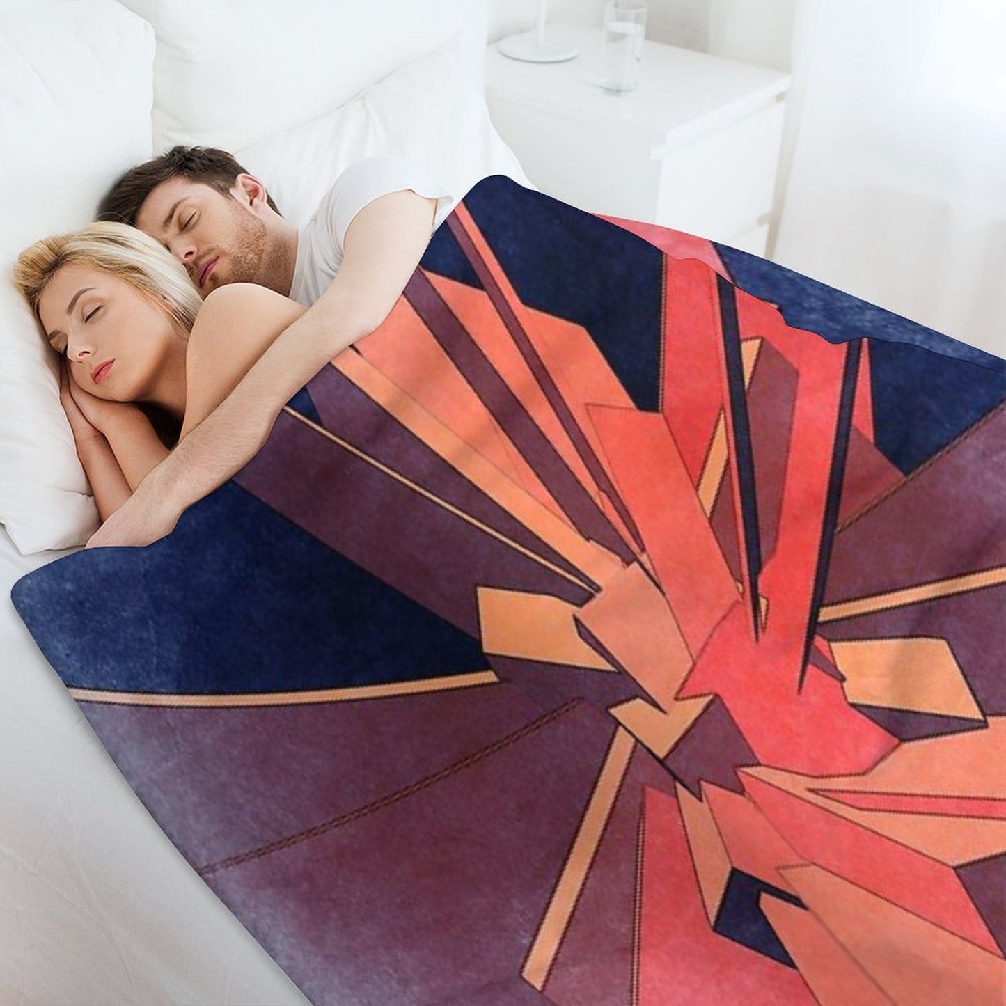 Vintage Orange Rectangles Throw Blanket
