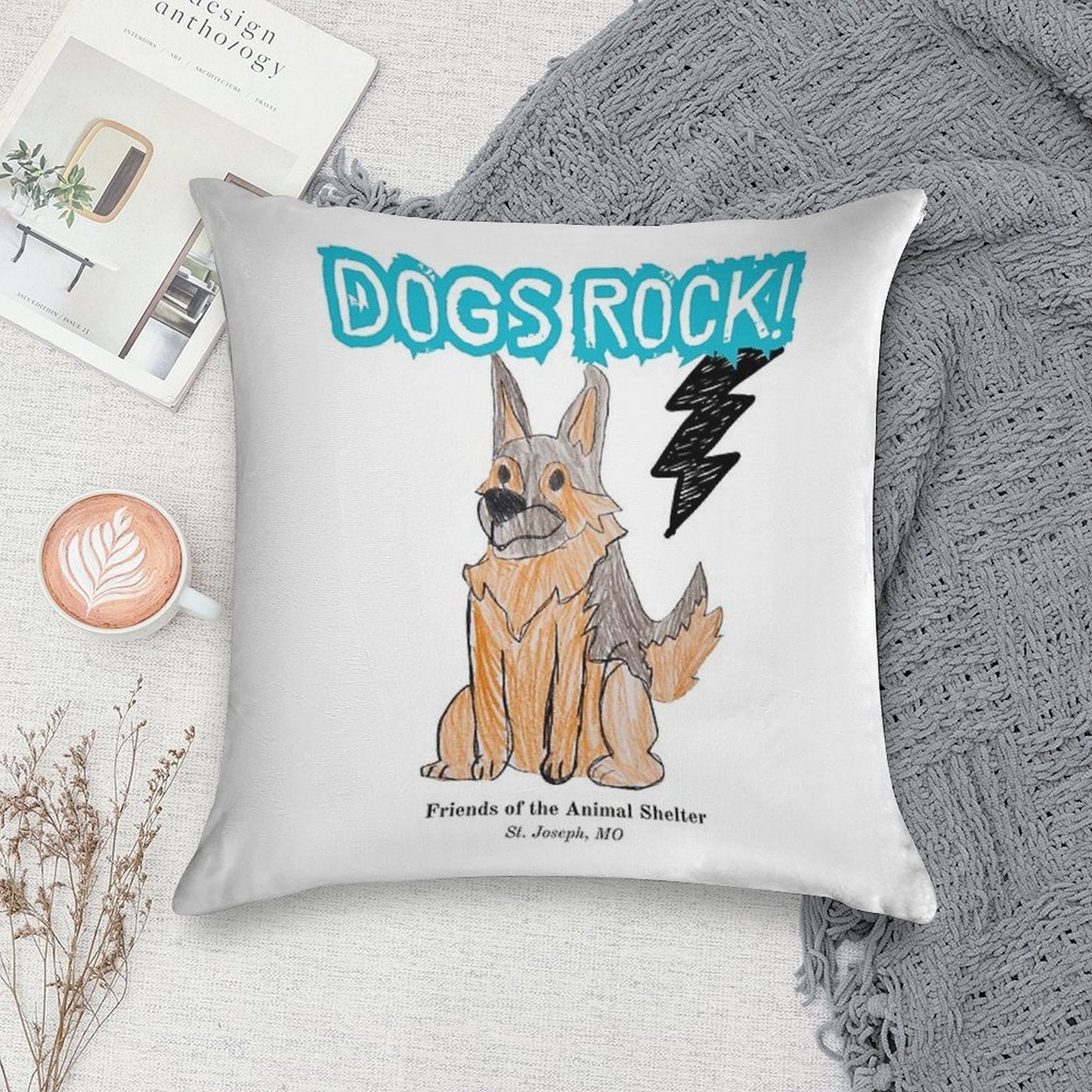 Dogs Rock Soft Multiple Sizes Throw Pillow