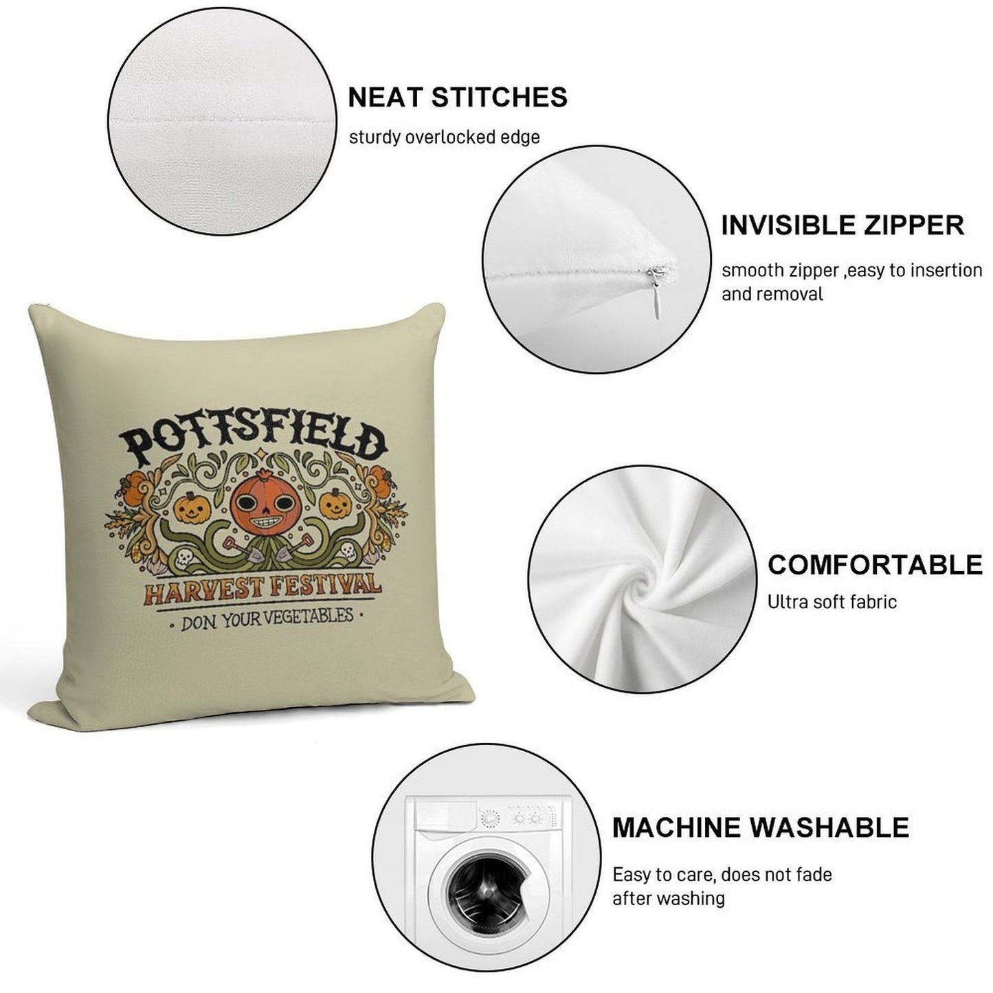 Pottsfield Harvest Festival Soft Ultra-Soft Texture Throw Pillow