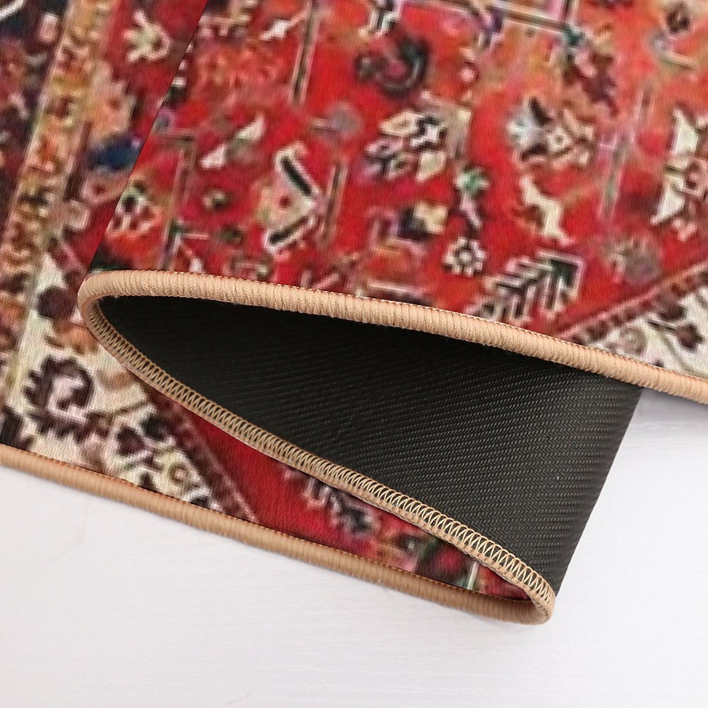 Heriz Antique Vintage Boho Persian Carpet Print Bath Mat