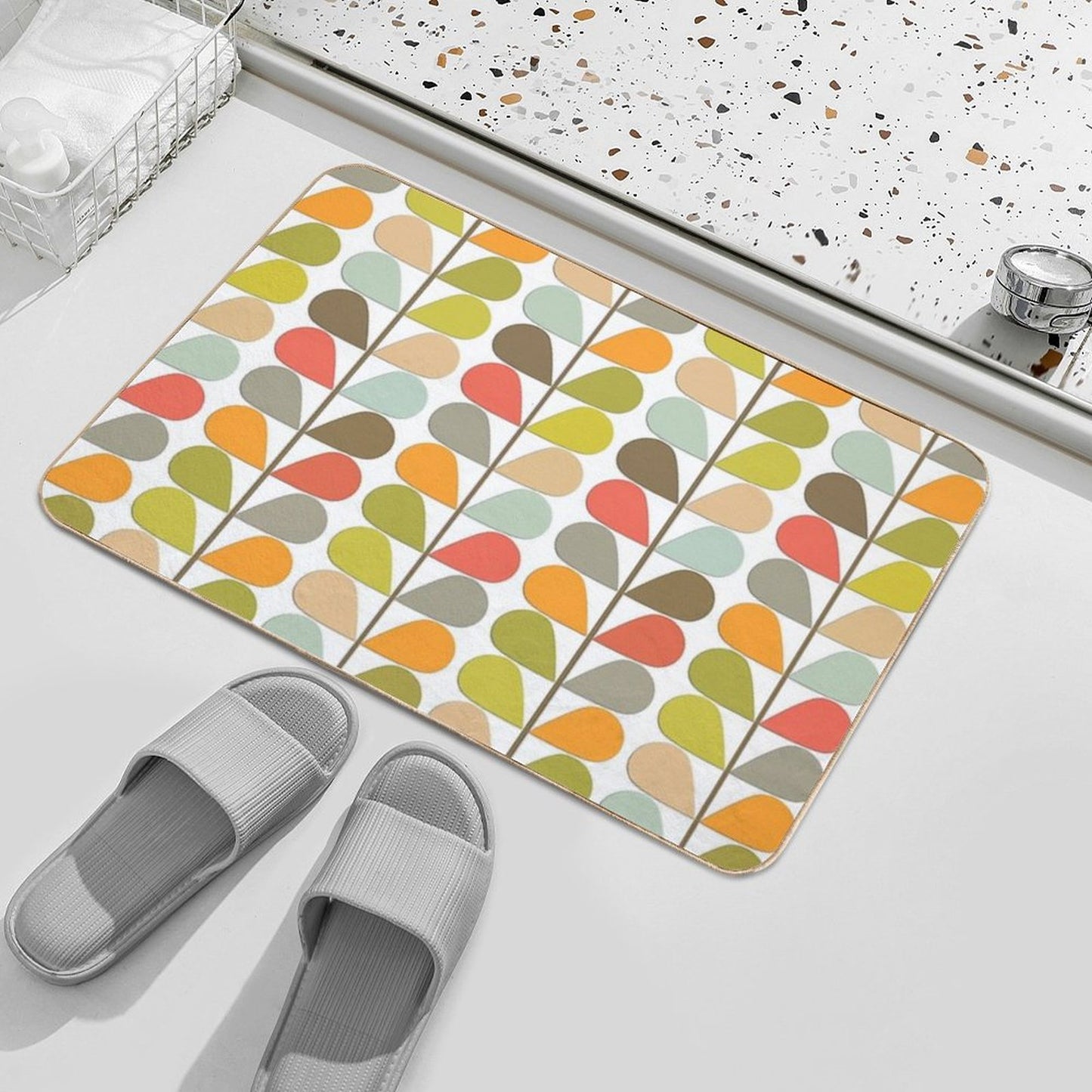 Retro 60s Midcentury Modern Pattern Bath Mat