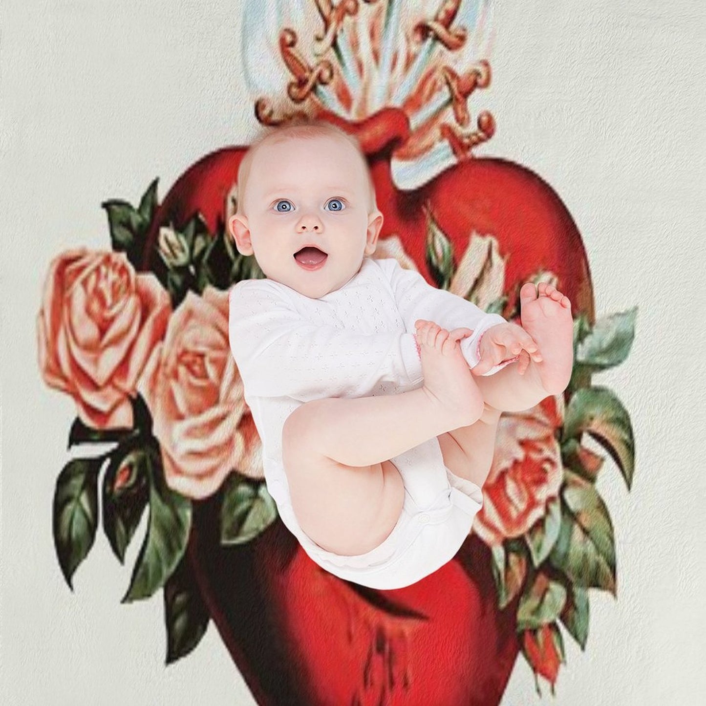 Immaculate Heart of Mary Vintage Throw Blanket