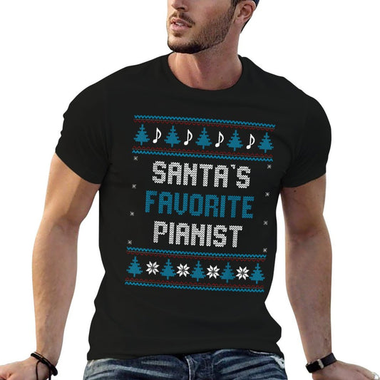 Santas Favorite Pianist Christmas Piano Funny Gift Pajama Vintage-inspired T-Shirt