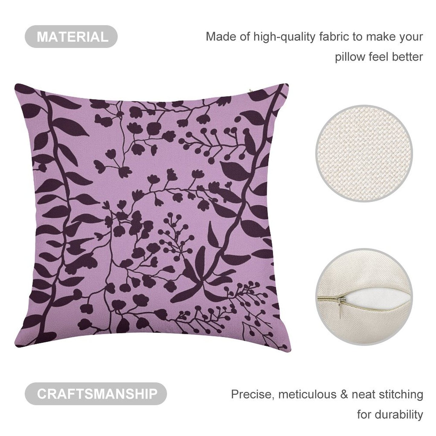 Bella Swan Lavender Freesia Linen Throw Pillow Cover