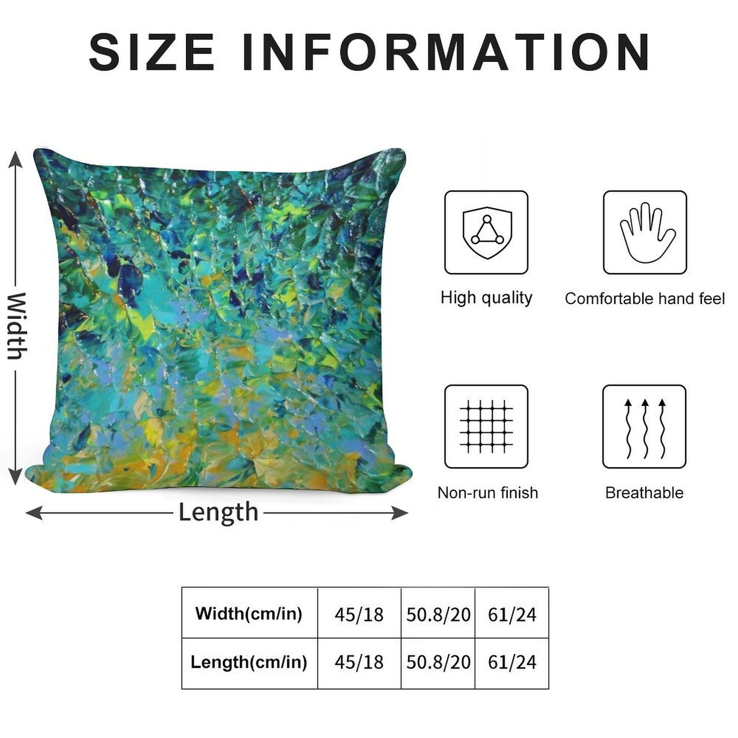 BEAUTY BENEATH THE SURFACE - Stunning Lake Ocean River Water Nature Green Blue Teal Yellow Aqua Abstract Soft Hidden Zipper Throw Pillow