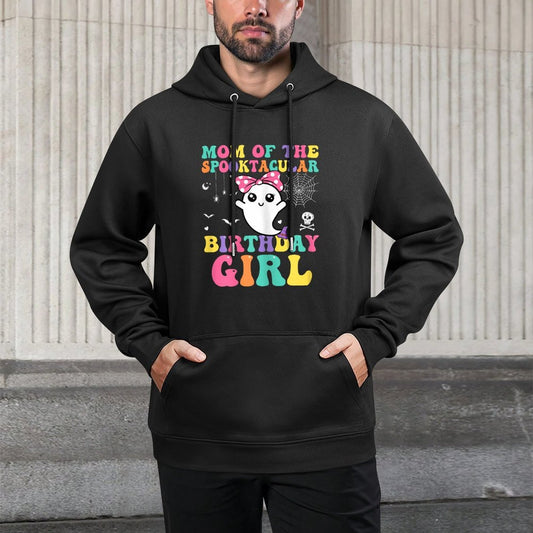 Mom of Spooktacular Birthday Girl Ghost Spooky Halloween Medium-Weight Fabric Hoodie