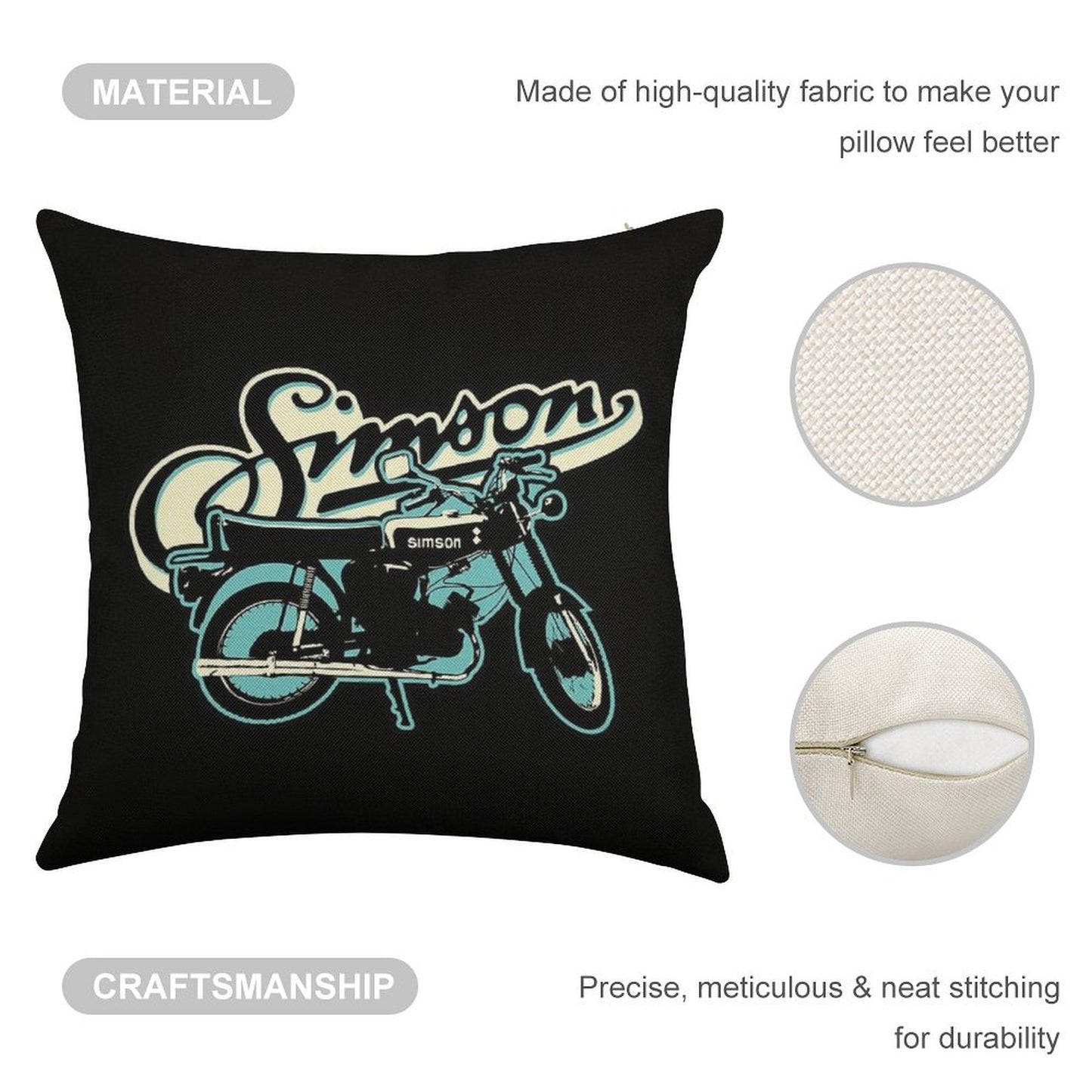 S51 Moped Drivers And GDR Fans. Linen Throw Pillow Cover