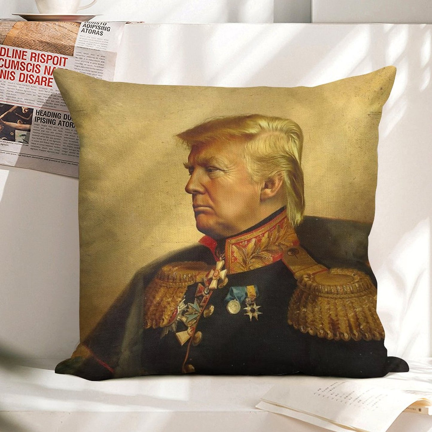 Donald Trump - Replaceface Linen Throw Pillow Cover