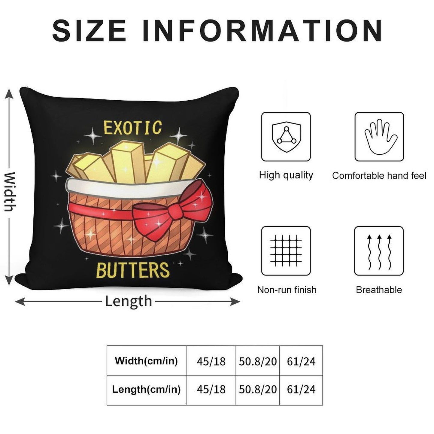 FNAF Exotic Butters Soft Reinforced Edging Throw Pillow