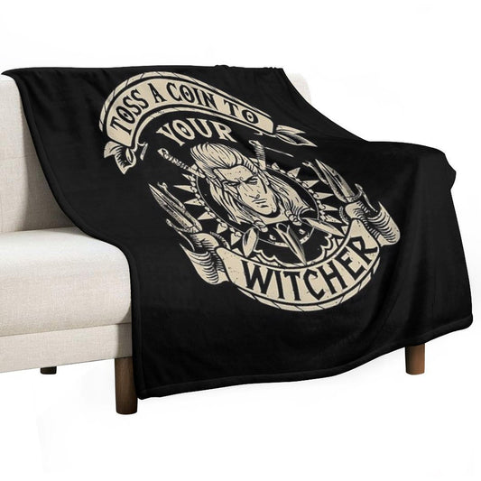 Toss A Coin To Your Witcher Geralt of Rivia Throw Blanket