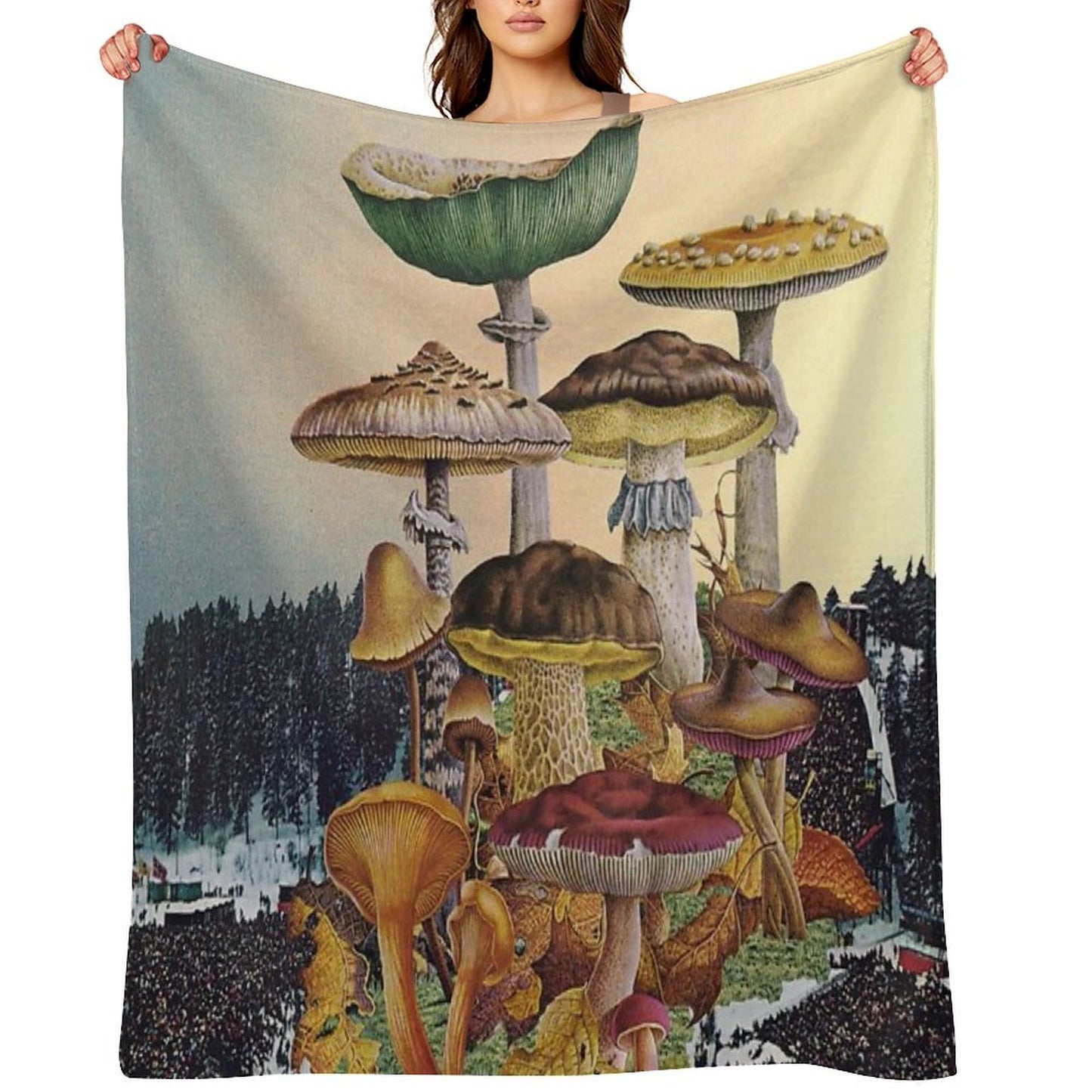 Mushroom Festival Throw Blanket