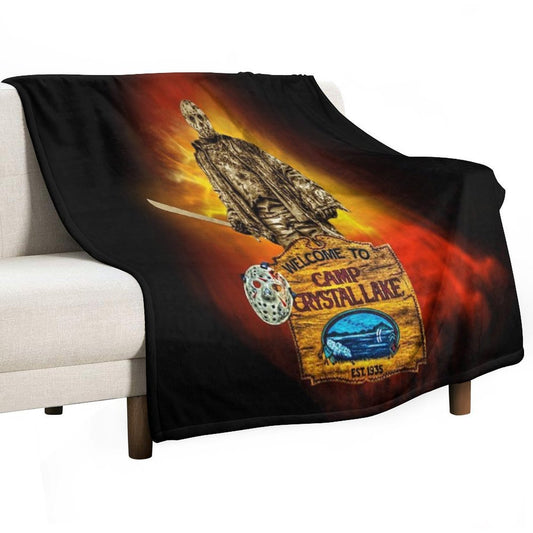 Jason Voorhees Friday The 13th Fan Art Throw Blanket