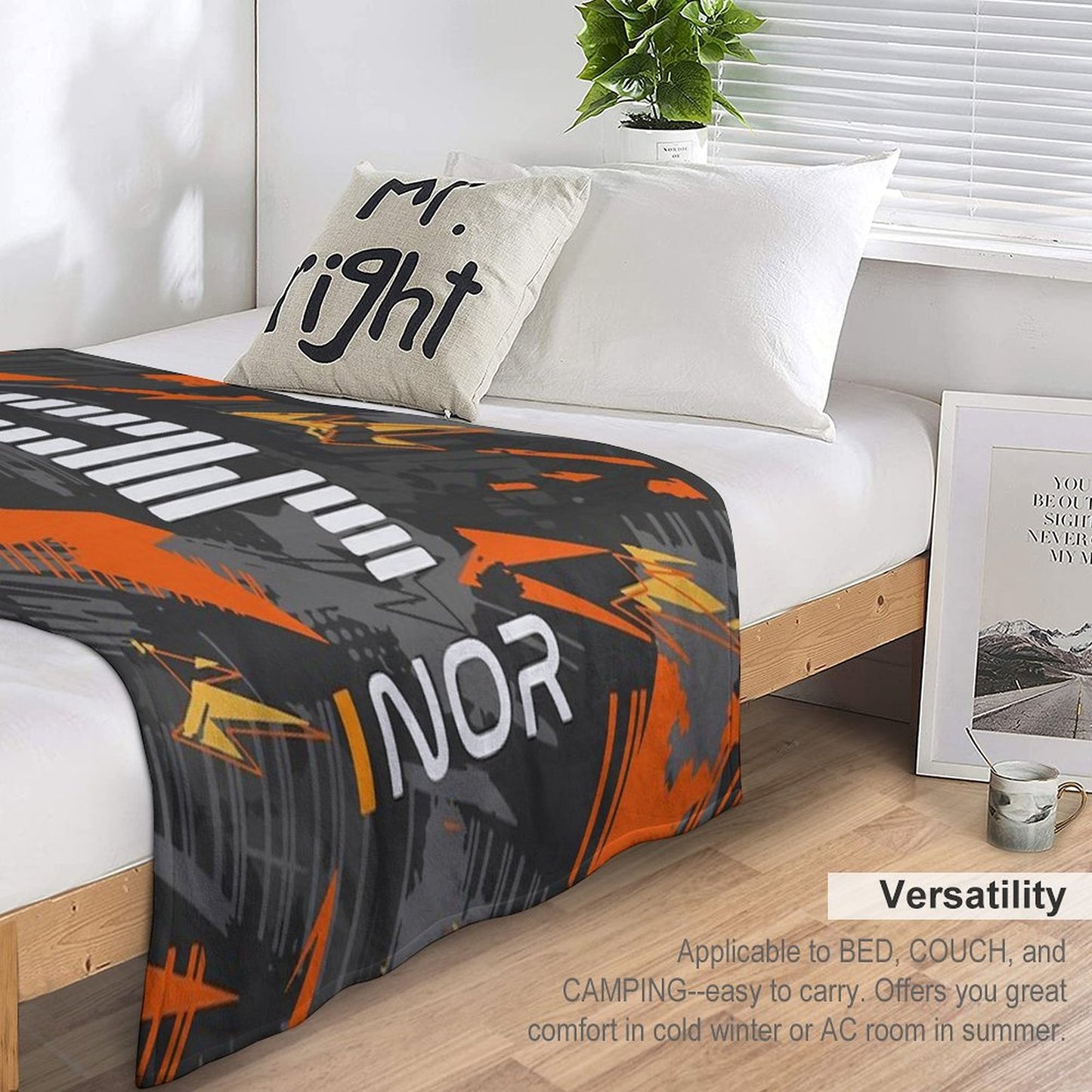 Lando Norris 4 - Abstract Design Throw Blanket