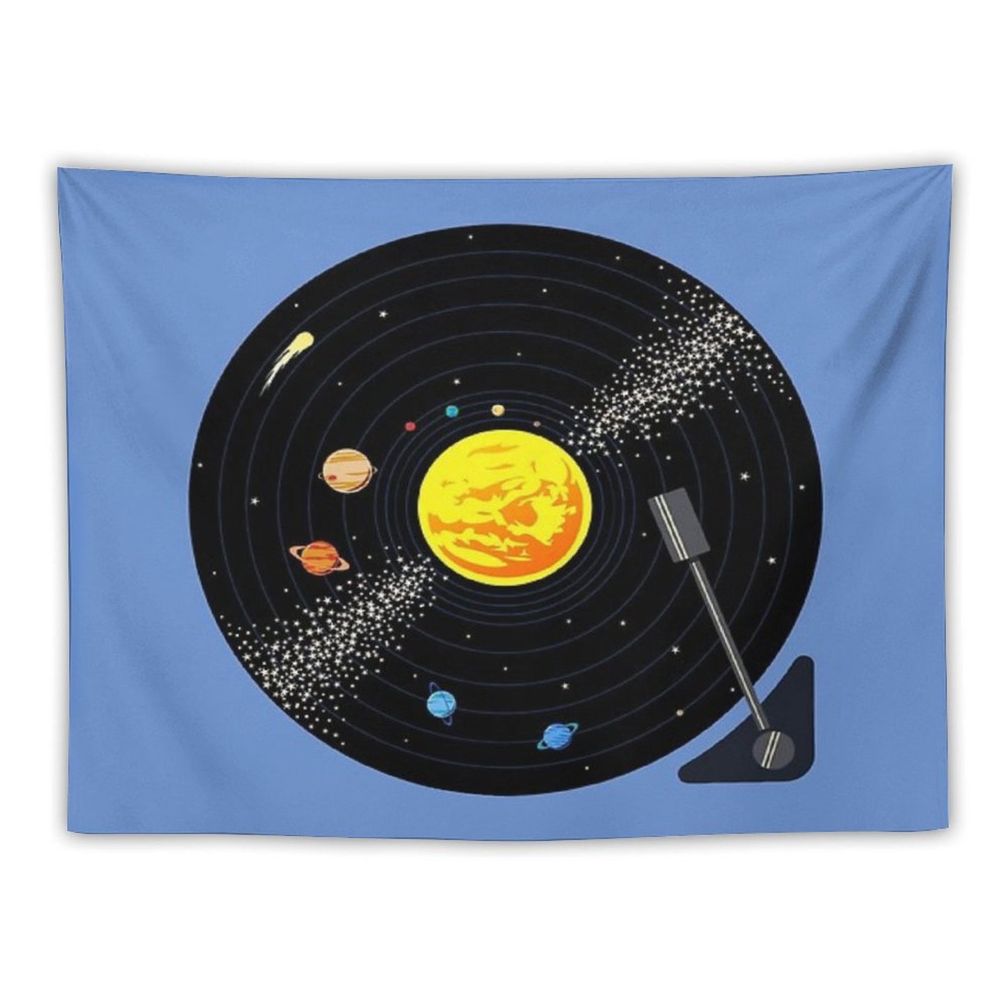 Solar System Vinyl Record Tapestry