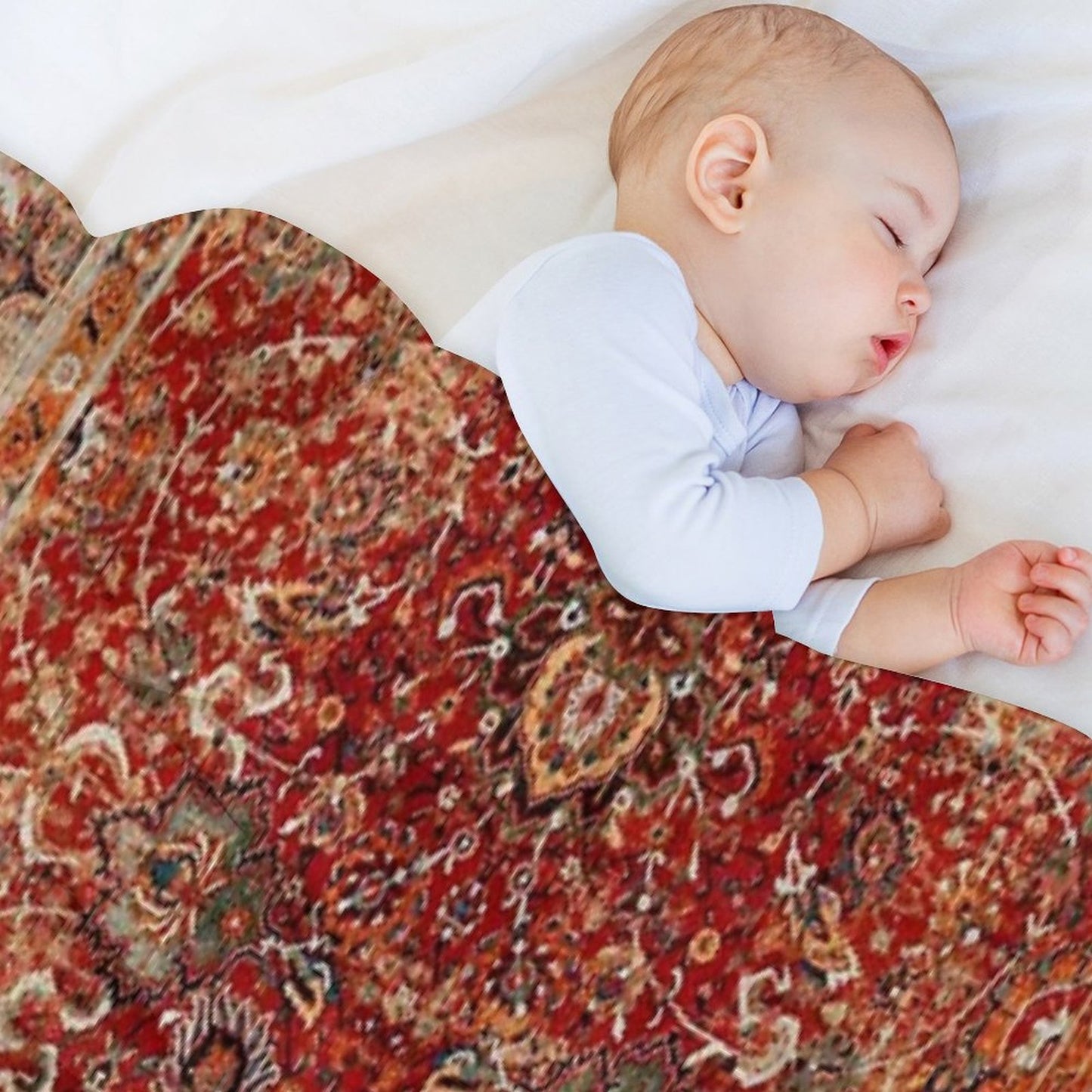 17th Century Afghanistan Rug Print Throw Blanket