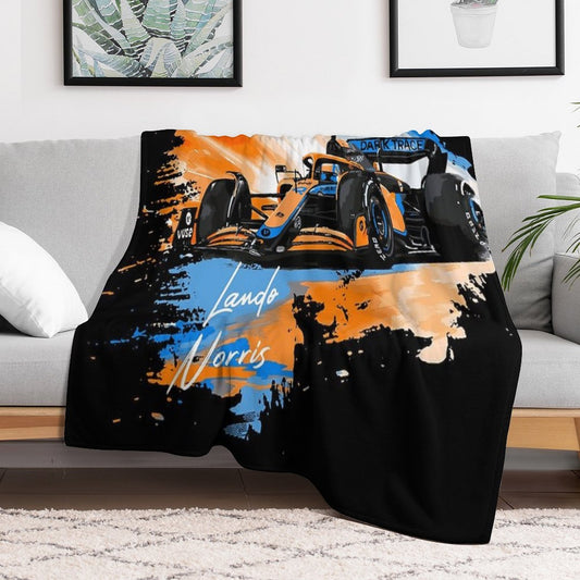 Lando Norris - Retro_Digi Art Throw Blanket