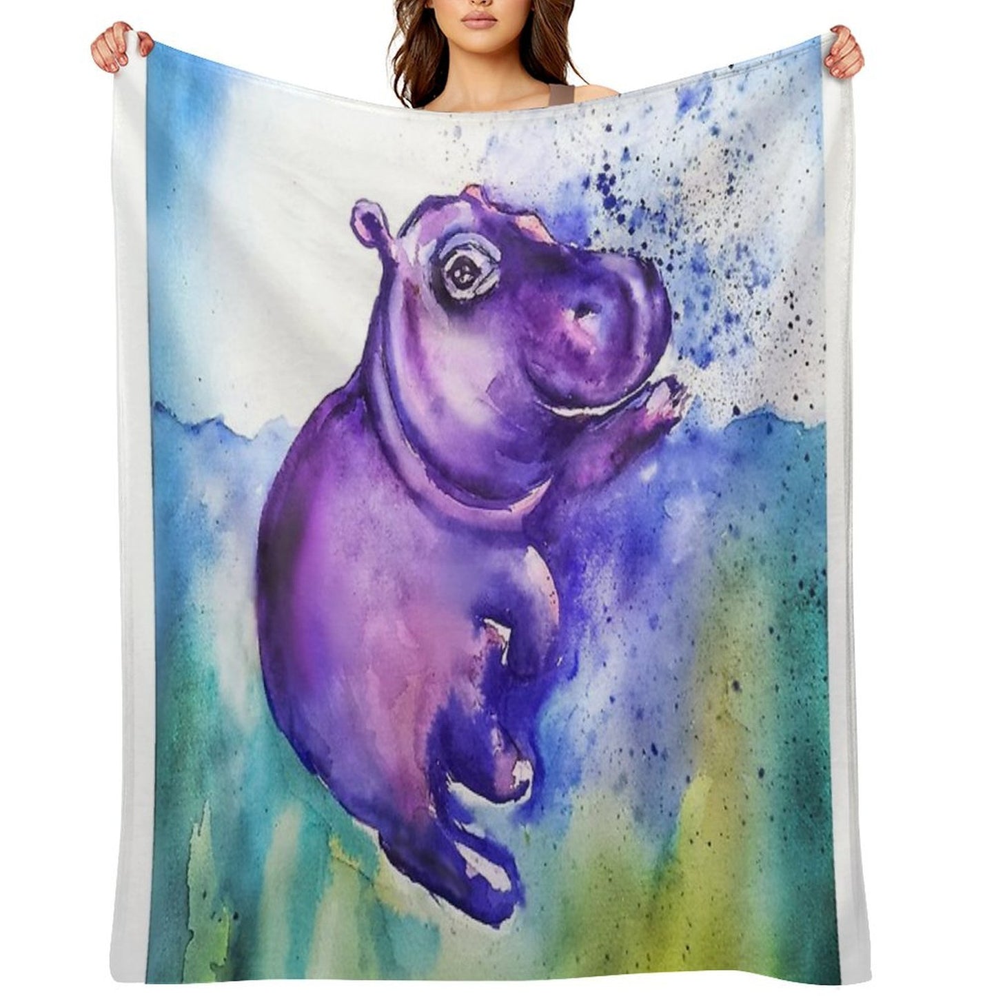 Baby Hippo Throw Blanket