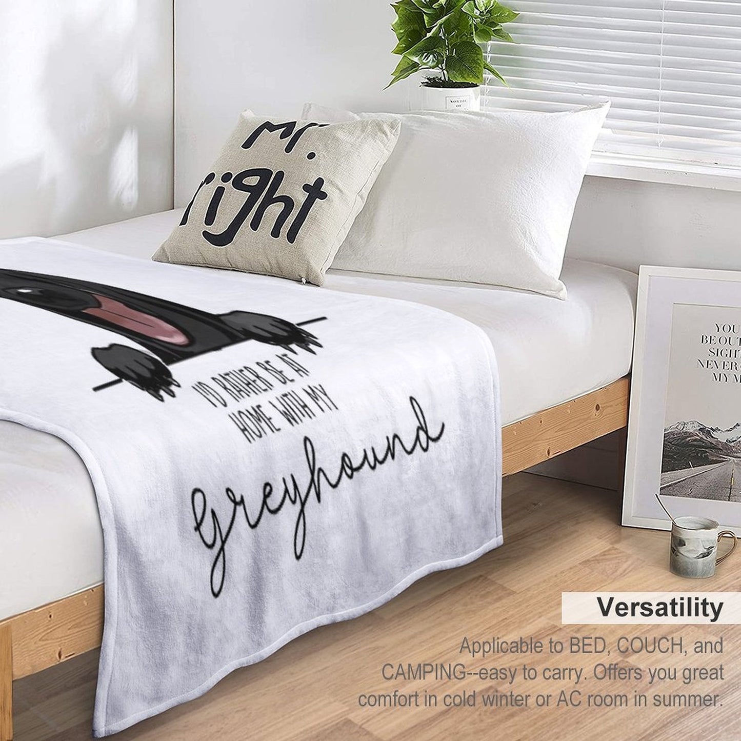 I’d Rather Be at Home with My Greyhound Throw Blanket