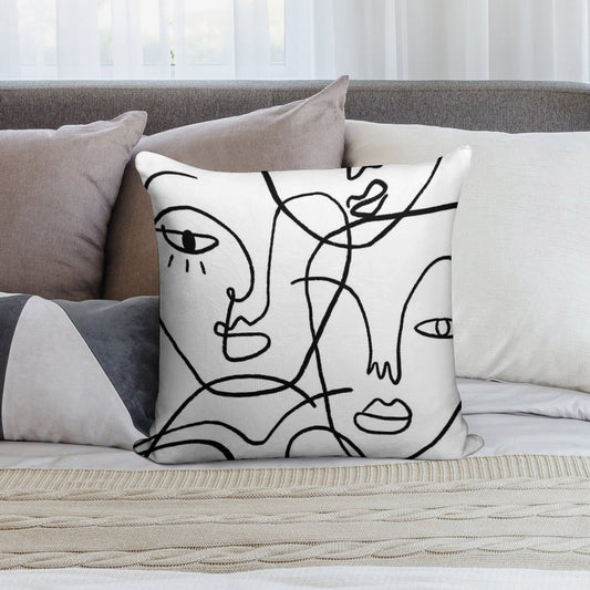 Abstract Faces Soft Easy Maintenance Throw Pillow