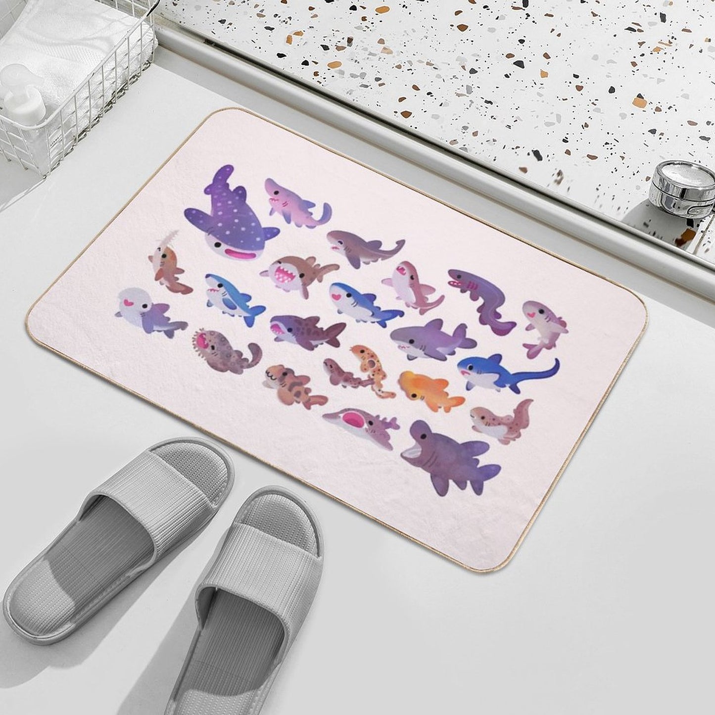 Shark Day - Pastel Bath Mat