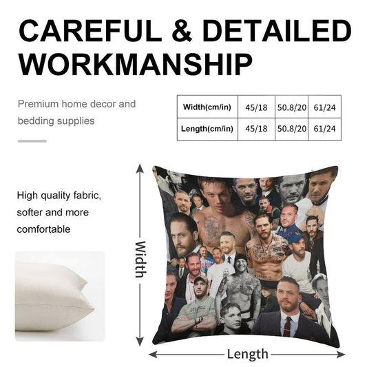 Tom Hardy Linen Throw Pillow Cover