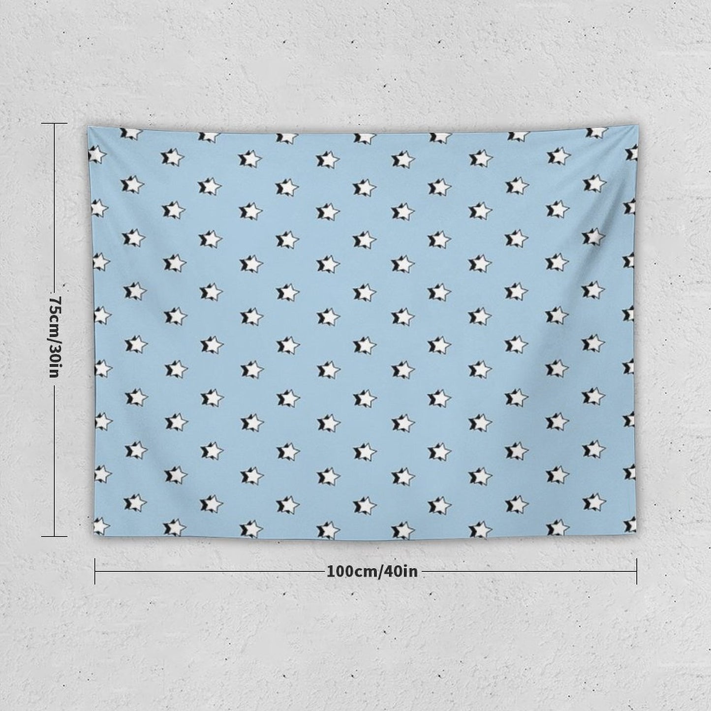 Light Blue Retro VSCO Stars Tapestry
