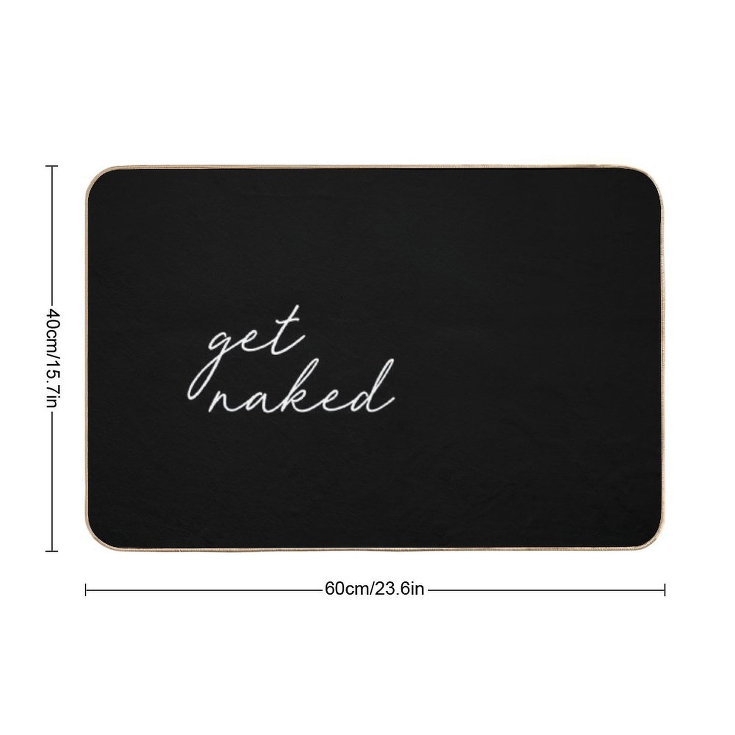 Get Naked, Black And White Bath Mat