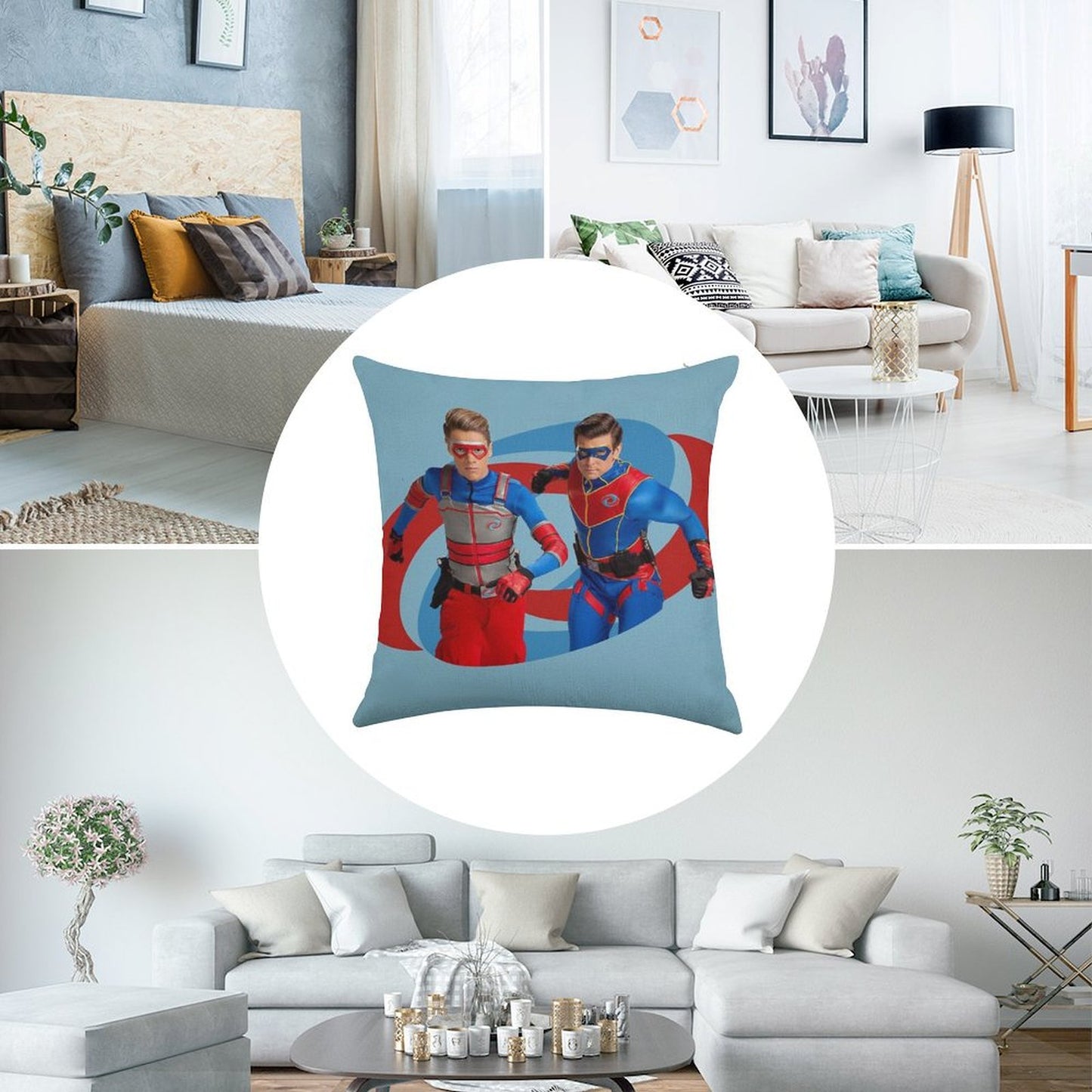 Henry Danger - Action Logo Linen Throw Pillow Cover