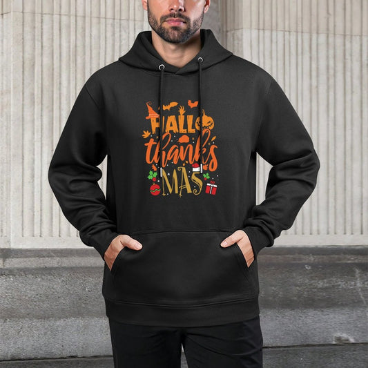 Happy Hallothanksmas Halloween Thanksgiving Christmas Layering Staple Hoodie