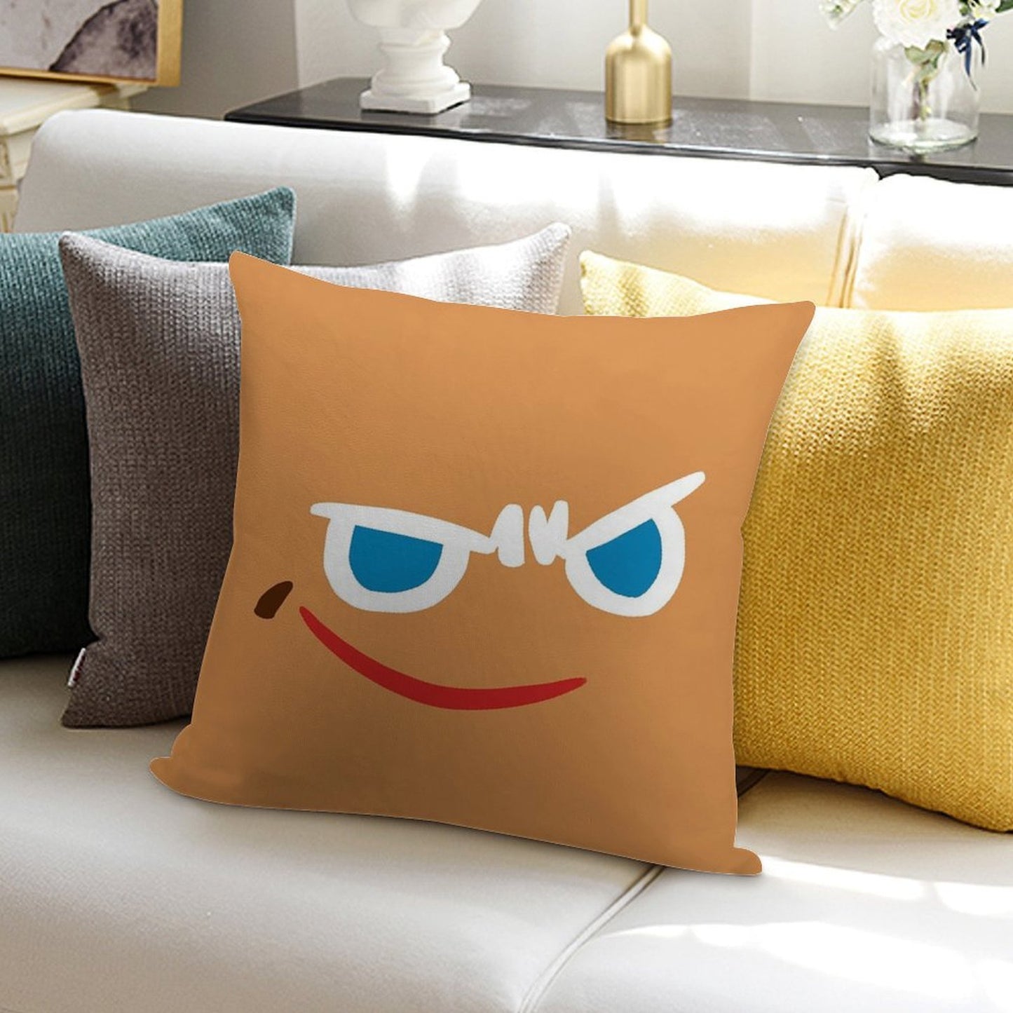 Gingerbrave Cursed Face Soft Anti-Pilling Throw Pillow