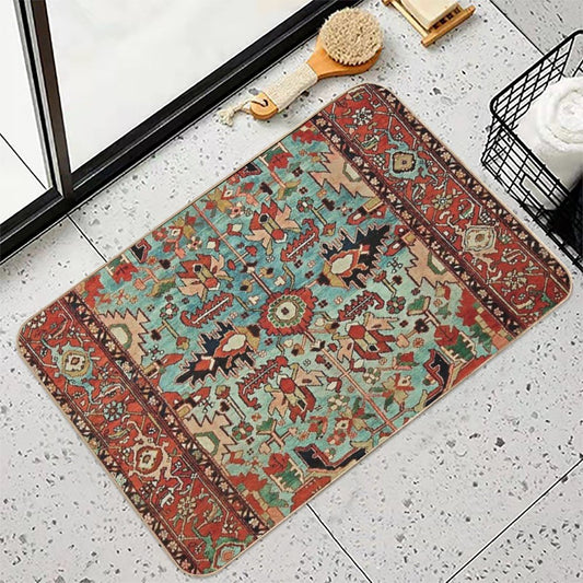Antique Heriz Persian Carpet Print Bath Mat
