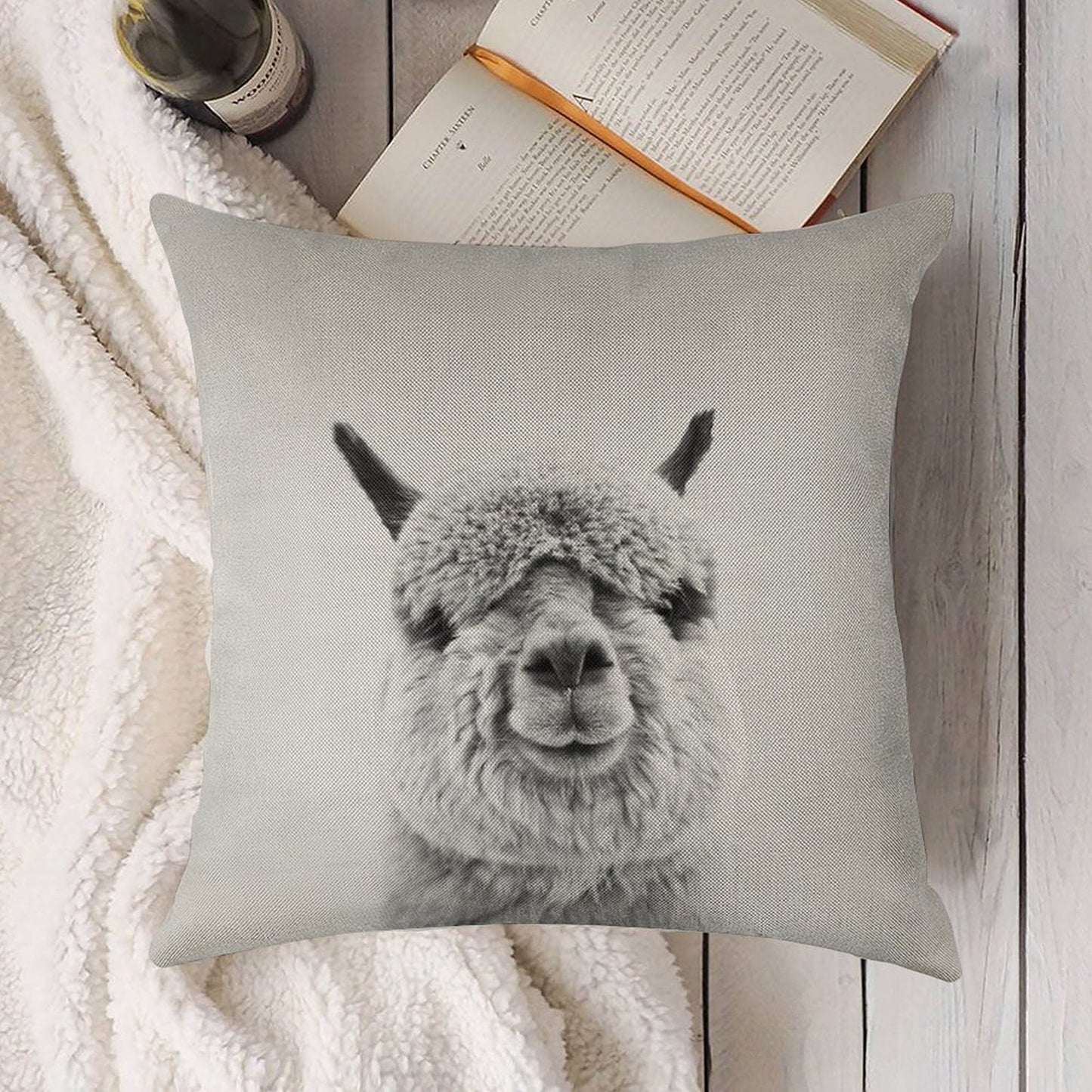 Alpaca Linen Throw Pillow Cover