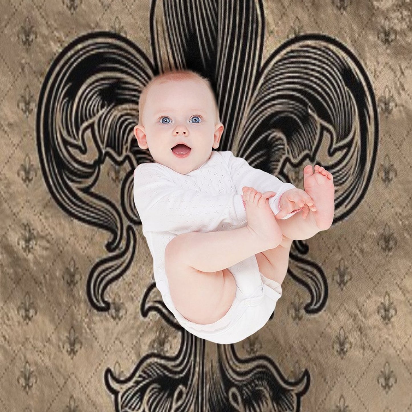 Fleur-de-lis - Black And Gold Throw Blanket