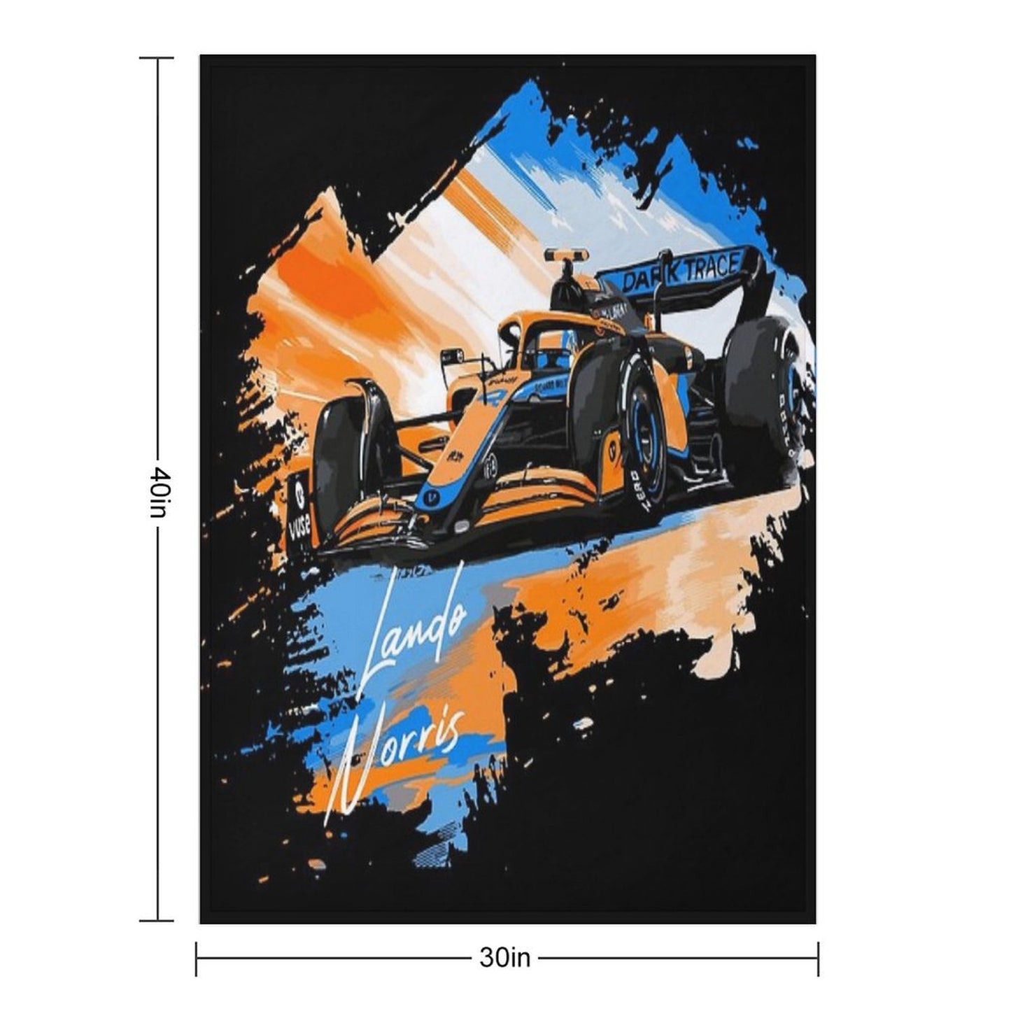 Lando Norris - Retro_Digi Art Throw Blanket