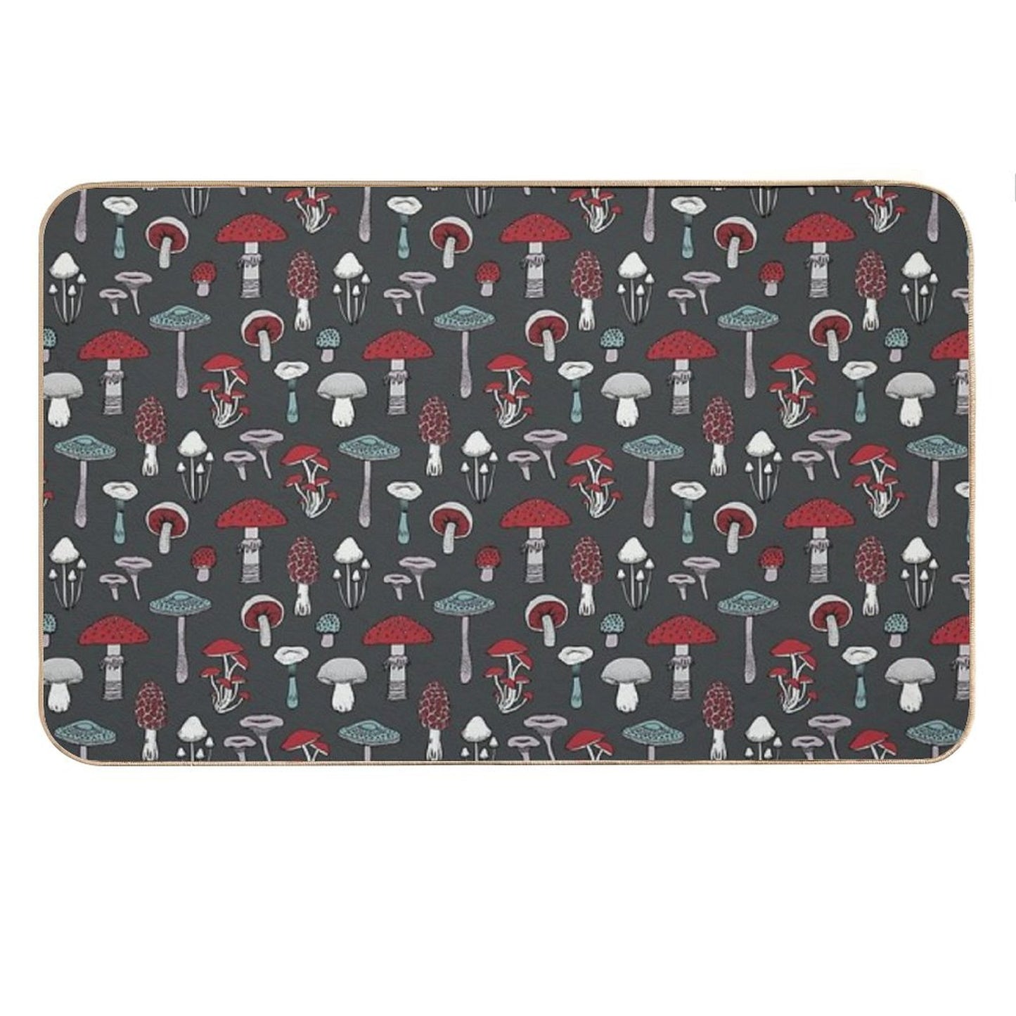 Midnight Mushrooms - Fun Fungus Pattern by Cecca Designs Bath Mat